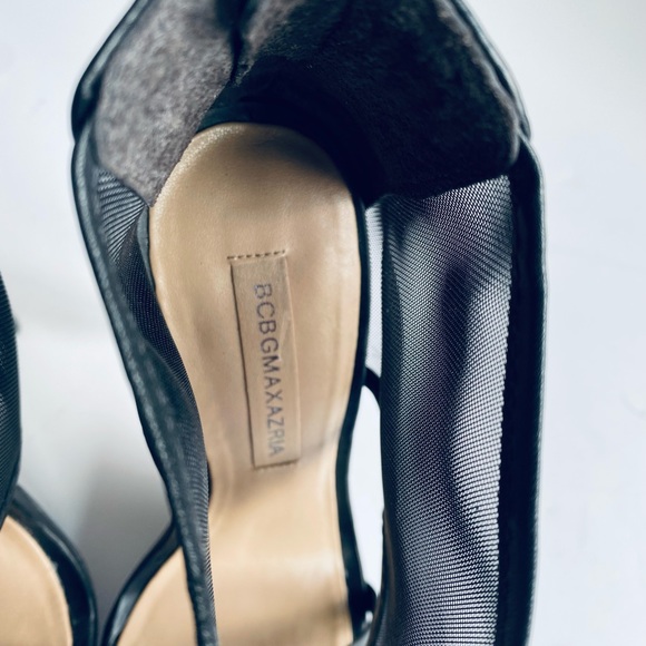 BCBGmaxazria Black Ferned Mesh Cuff Sandals Platforms - Picture 4 of 8